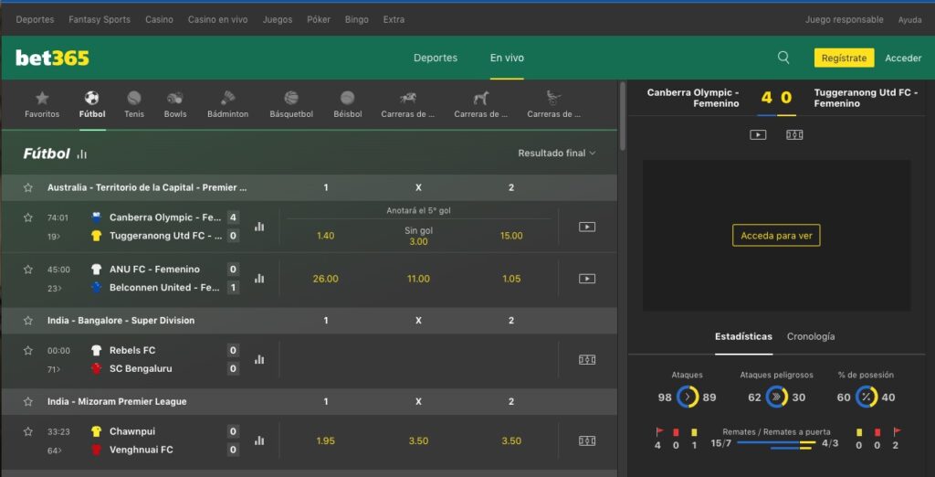 Página principal de bet365