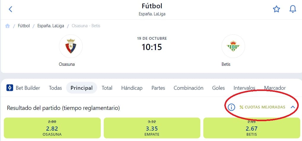 Las cuotas mejoradas son una excelente alternativa en Jugabet para arriesgar menos y ganar más. 